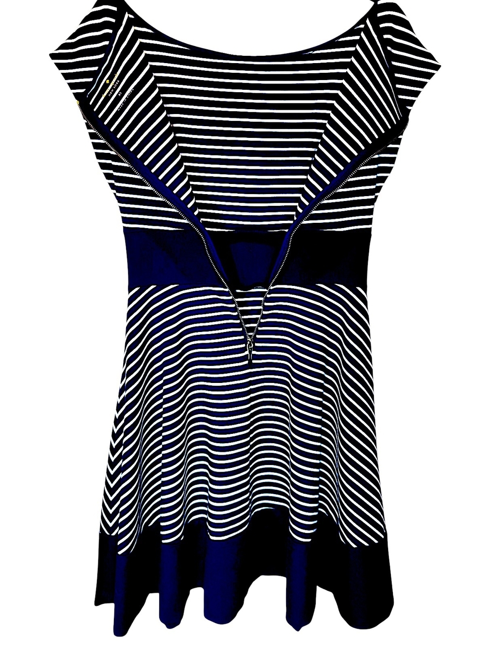 kate spade Navy and White Striped Top with Yellow Logo - Picture 2 of 5